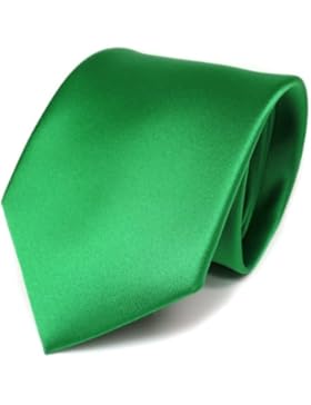 TigerTie Designer Satin Krawatte grün leuchtgrün uni - Binder 100% Polyester