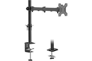 ERGOMAKER Single Monitor Mount Stand for Desks, Full Motion Adjustable Single Monitor Arm Fits 13" to 27" LCD Screens