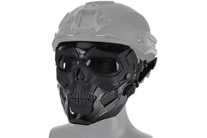 WLXW Elmetto Tattico Veloce, Equipaggiamento Protettivo per Maschera da Cranio con Maschera Integrale, Casco CS Esterno da Combattimento per Armi da Campo, 52-60 Cm