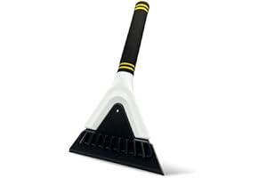 SEHAUSEU 1 pz Raschiaghiaccio per Auto Parabrezza, Raschietto per Ghiaccio in ABS, Impugnatura Morbida Ergonomica Antiscivolo, Multifunzionale Staccabile, Lunghezza 27 cm, Larghezza 14,5 cm, Bianco