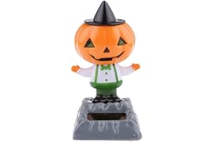 Anawakia Figurine solaire pour Halloween - Sorcière, citrouille, fantôme, danse, danse, tête animée, crâne, fantôme, figurines animées pour voiture, décoration d'Halloween (citrouille)