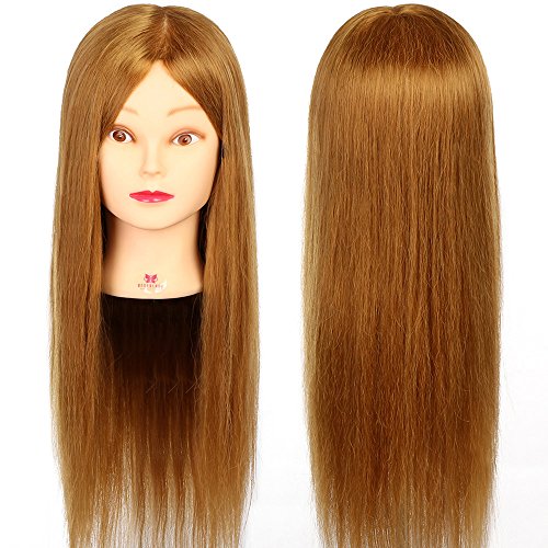 22" 60% Real Hair Training Head or Makeup Mannequin Doll + Free Table Clmap