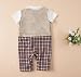 Baby Boy Wedding Christening Formal Birthday Party Tuxedo Suits Bodysuit Outfit Clothes (12-18 Months, Khaki)