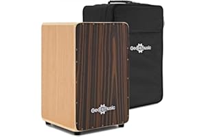 Gear4music - Tamburo per Cajon con sedile Gigbag, ebano