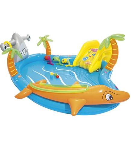 Aire de jeux gonflable avec pieuvre joyeuse intex 56138
