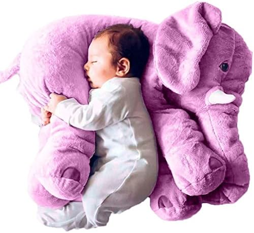 ADOO Baby Child Elephant Sleep Stuffed Soft Plush Cushion Plush Toys Best Gifts For Children, Two Size For Your Choice (Purple)