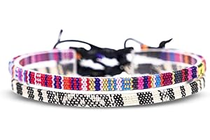 Made by Nami Cavigliera Surfer Set di 2 Uomo e Donna - Cavigliera Sottile Boho Hippie Etnico - Accessori Fatti a Mano per Festa in Spiaggia - Impermeabile e Regolabile (rosa & bianco)