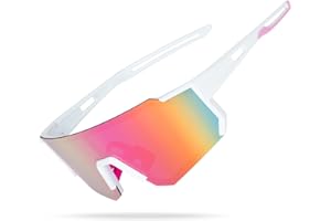 AUTOWNLUX Schnelle Brille Polarisiert UV400 Fahrradbrille Sonnenbrille Winddicht Rennrad Brille Rosa für Herren und Damen Radfahren Laufen Baseball Golf Skifahren Bergsteigen Angeln