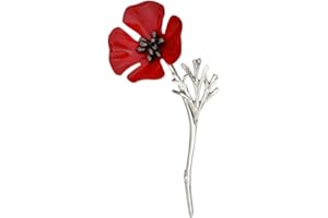 Sanwood Broche vintage en forme de coquelicot pour femme et homme Argenté