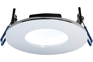 SAXBY LIGHTING Saxby OrbitalPLUS 9W Chrome Die Cast Aluminium IP65 Cool White Recessed Anti Glare Fire Rated LED Downlight