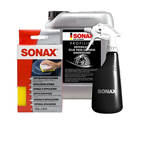 Preisvergleich Produktbild APPLIKATIONSSCHWAMM + SPRÜHFLASCHE SPRÜHBOY + PROFILINE REIFENGLANZ REINIGUNGSS