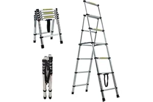 QIMU 5+6 Step Extendable Ladders Combination Ladder Aluminum Multi Purpose Ladder for Home Garden Office Garage,Easy to store,Max Loading 330Lbs