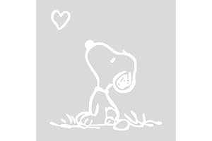 GESAR ART IN PROGRESS Gesar Adesivo per auto e moto - Adesivo per cameretta - Snoopy - Fantasia Divertente - Adatto a tutti i modelli di mac - Dimensioni 9 x 11 cm (Bianco)