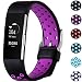 Produktbild HUMENN Armband Für Fitbit Charge 2, Zwei-Farben Weich Silikon Ersatzarmband Smartwatch Sport Band für Fitbit Charge 2 Herzfrequenz Fitnessaufzeichnung, Klein Schwarz/Pflaume