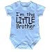 Fonfella Baby I'M THE LITTLE BROTHER DESIGN Babygrow (3-6 Months SHORT SLEEVE - Blue)