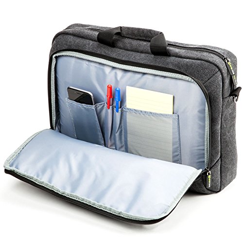 Notebooktasche 15 6  Evecase Universal Canvas Laptop Aktentasche Schutzh  lle mit Zubeh  rf  cher  Lasche f  r Trolleybefestigung f  r Notebook MacBoo