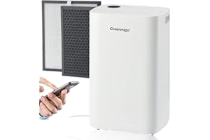 Greenmigo Déshumidificateur Connecté WiFi 25L/24h,Filtre HEPA,Sèchage du Linge,Panneau de contrôle Numérique,Drainage Continu,Minuterie,Réduit la Moisissure Condensation,l'humidité(ALPHA-Q25 Pro WiFi)