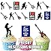 Produktbild Keep Calm and Rock on/Gitarre und Rock Star Silhouetten Party Pack – essbar Stand-up Cupcake Topper (36 Stück)