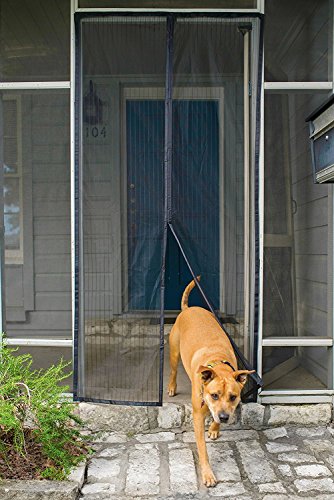 Fliegengitter Tür mit Magnetverschluß, Magnetvorhang Insektenschutz, Magnetischer Türvorhang, für Türen 94 x 206cm, Schwarz - 7