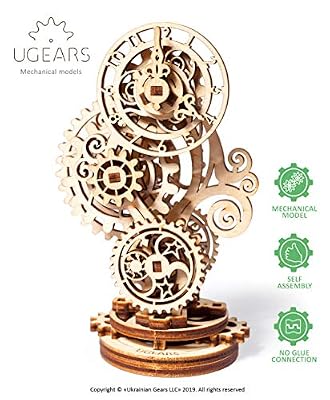 UGEARS Steampunk Horloge 3D Puzzle en Bois - Ensemble de Construction de modèle mécanique d'horloge en Bois - Maquettes à Construire pour Adultes Ados et Enfants - Décor Magnifique pour la Maison