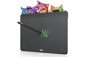UGEE S1060 Tableta gráfica Digital de 10 x 6,27 Pulgadas con 12 Teclas Shotcut, sin batería 8192 Pasivo Stylus Art Pen Tablet Funciona en Android, Windows, Mac OS, Chrome OS, Linux