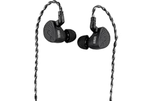 LINSOUL Tripowin Piccolo 11mm LCP Dynamic Driver in Ear Monitor, Dual-Cavity IEM Earphones, Balanced Sound, with Detachable OCC 0.78mm 2 Pin Cable for Audiophile Musician DJ Stage (Black, Without Mic)