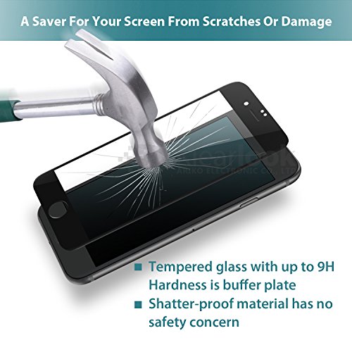 iPhone 7/iPhone 8 Screen Protector, KlearlookÂ® [Case Friendly Design] Edge-to-Edge Crystal Clear Tempered Glass Screen Protector for Front + [Update for Back]Full Coverage Carbon Fibre Sticker Back Protector for Apple iPhone 7/iPhone 8 [Black Frame]