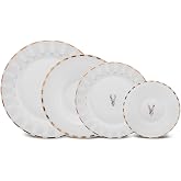 طقم عشاء Karaca Elegance Bone Aries Metallic مكون من 24 قطعة لـ 6 أشخاص