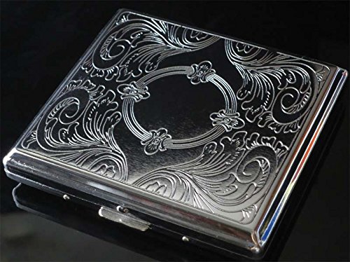 New Metal Cigarette Case Box Holder Holds 20 Cigarettes Silver (SM132)