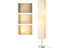 LALISU Stehlampe Papier Lampe Moderne Stehlampen mit Lampenschirm, Stehlampe für für Wohnzimmer Mit Fußschalter, Schlafzimmer und Arbeitszimmer (White-02)