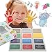 Produktbild Stempel Tinte Stempelkissen Set 12 Farben Fingerabdruck Stempelkissen Ungiftig Abwaschbar Tinte Stamp Pad für Fingerabdruck, Scrapbook, Malerei Hochzeit Kinder Geburtstags Gastgeschenke
