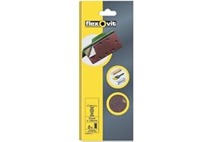 Flexovit 69957389786 Hojas Cortadas de Papel Lija Velgrip, A203, Blíster, Grueso Grano, 50 Tamaño Grano, 93 mm A x 185 mm L, Set de 6