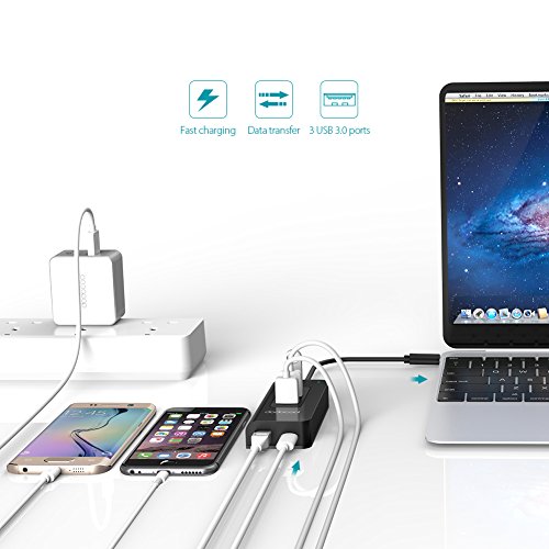 [Ultra dünn und leicht]dodocool USB C Transfer USB A 3.0 Hub RJ45 10/100/1000 Mbit USB C Power Delivery PD 2.0 für Apple neue MacBook/MacBook Pro - 6