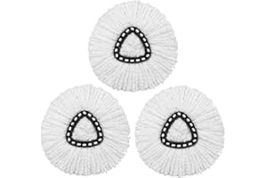 ANBOO Wischmopp Ersatzkopf für Vileda 3 Stück, Microfibre Turbo Wischmopp Ersatzbezug Kompatibel mit Triangle Spin Mop Weiß