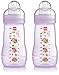 MAM Baby Bottle with Medium Flow Teat 270 ml (2 Pack Pink)