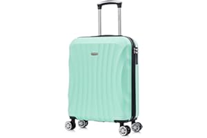 RAYKONG Maleta de Cabina ABS 55x40x20cm (44L) - Maletas de Viaje Pequeñas Ligeras 20 Pulgadas - Menta