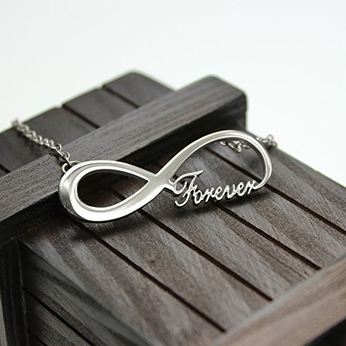 Schmuckset – Edelstahl Kette Silber mit Anhänger Forever und dunkle Magische Geschenkbox mit Gravur – Das Beste – Schmuck-Geschenk für Damen als romantische Geschenk-Idee für Verliebte - 3