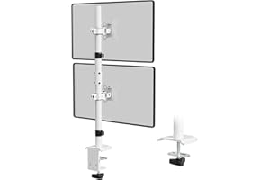 WORLDLIFT Il Supporto per Doppio Monitor Verticale per Schermo LED LCD da 17a 32 Pollici, Supporto VESA 75/100 mm, 2 Opzioni di Montaggio, Peso 9 kg