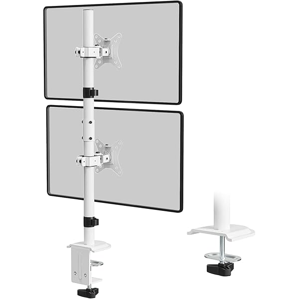 Supporto Doppio Monitor Verticale - Per Schermi 17-32", VESA 75/100, Regolabile In Altezza - Foto 7