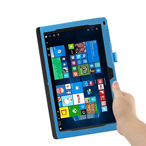 TrekStor SurfTab twin 11.6 Hülle Case -Infiland Slim Fit Folio PU-lederne dünne Kunstleder Schutzhülle Cover Tasche für TrekStor SurfTab twin 11.6 Volks-Tablet, 29,5 cm (11.6 Zoll 2in1 Tablet-PC) (mit Auto Schlaf / Wach Funktion,Tablet und Tastatur sind nicht entgehaltet) (Hellblau) - 8