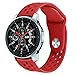 Produktbild BZLine Armband | Weiches Silikon Sport Uhrenarmband | Für Samsung Galaxy Watch 46 mm Smartwatch Bluetooth | Robust und Langlebig | Einfach zu Justieren | Handgelenkgröße: 5,5-8,1 Zoll | 10 Farben (Rot)