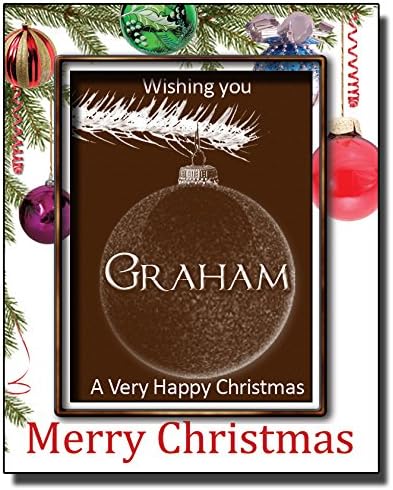 Christmas Chocolate Bauble card with Name - Graham