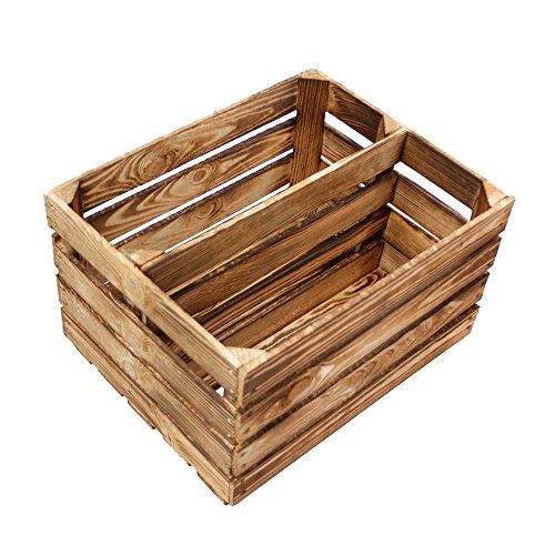 Weinkiste mit Zwischenbrett in geflammter Optik als Schuh- oder Bücherregal von Kistenbaron® - 2