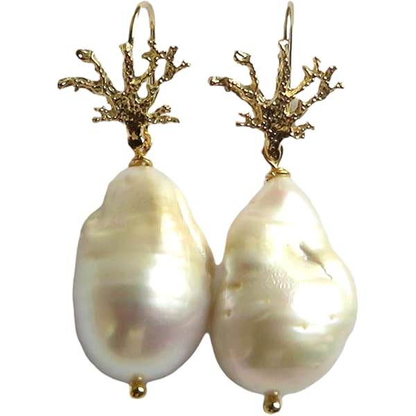 Orecchini In Argento 925 Con Perle Scaramazza Vere E Pavé Di Zirconi A Triangolo, Made In Italy, Chiusura A Ponte E Molla, Peso 14 G