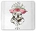 Price comparison product image Animal Mouse Pad, Pug Dog with Tribal Ethnic Feathers with Spring Flowers Roses Buds, Standard Size Rectangle Non-Slip Rubber Mousepad, Army Green Pale Pink White