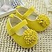 DEHANG Baby Girls Sandals Toddlers Yellow Flower Non-slip Soft Sole Crib Shoes Yellow 9-12 Month