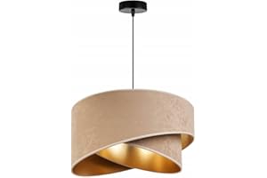 LIGHT HOME LH Light-Home Abat Jour Suspension Luminaire Lustre Industriel Milan - Moderne Abat Jour Plafond pour Chambre Salon et Cuisine - en Metal - Beige