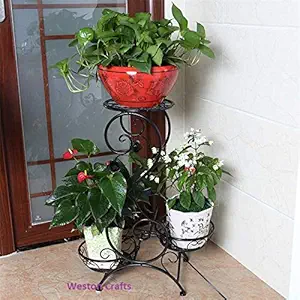 Weston Crafts 50x24x69cm 3 Layers Plant Stand Art Flower Pot Holder Rack Planter Garden Home Floor-Standing Balcony Flower Pot Shel