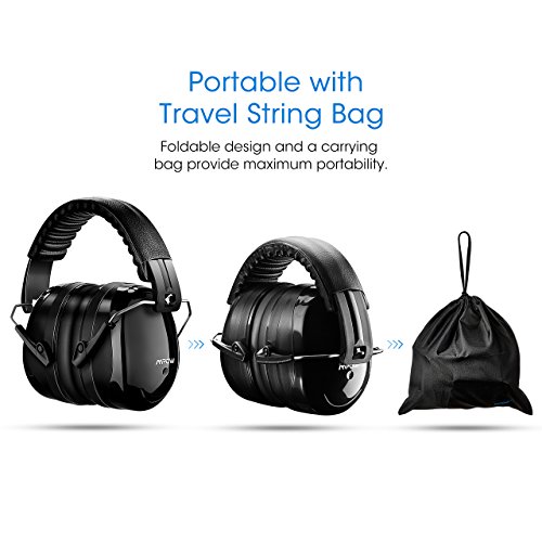 Mpow Schießsport Ohrenschützer, Sicherheit Ohrenschützer SNR 34 dB Gehörschutz, Sicherheitsschutz Ohrenschützer mit 2 Stück kratzfesten Schutzbrillen für Feuerwaffen, Luftfahrt, Bau - 3