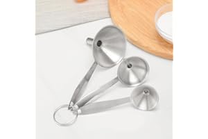 Anicy 3 sztuki lejek ze stali nierdzewnej z długim uchwytem – metalowy mini lejek do przenoszenia płynów i proszku